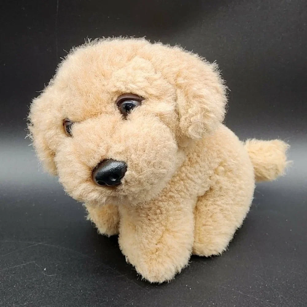 j. elsner co plush dog Tan  Lab‎ Retriever Vintage Realistic Curly Fur Toy